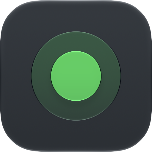 Netty's icon: a green dot with a soft halo on graphite